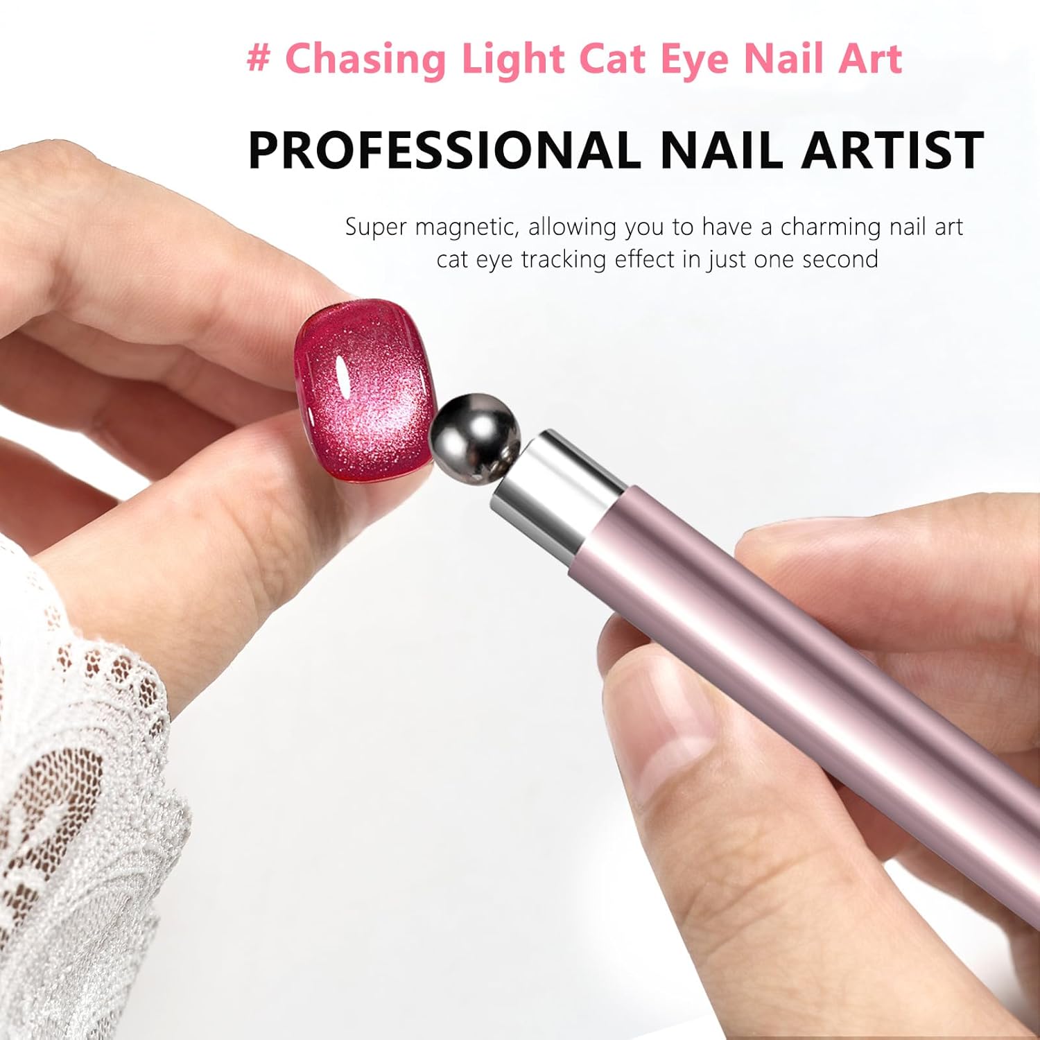 Sanding Stick Set - 1/2Pcs Nail Cat Eye Magnetic Ball