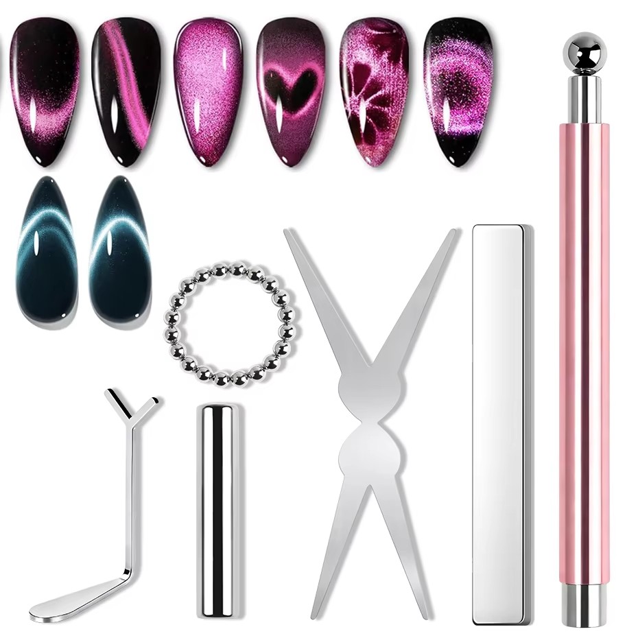 Sanding Stick Set - 1/6Pcs Cat Eye Nail Magnet Tool