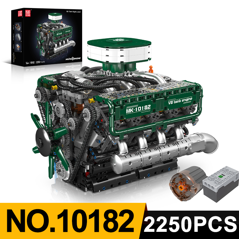 Model Kit V8 Engine - Mould King 10182 V8 Tank Engine