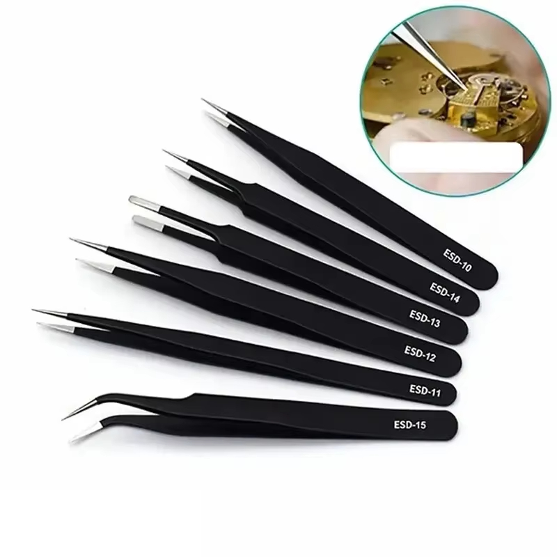 Model Kit Tweezers - Precision Tweezers Set ESD Anti-Static Repair