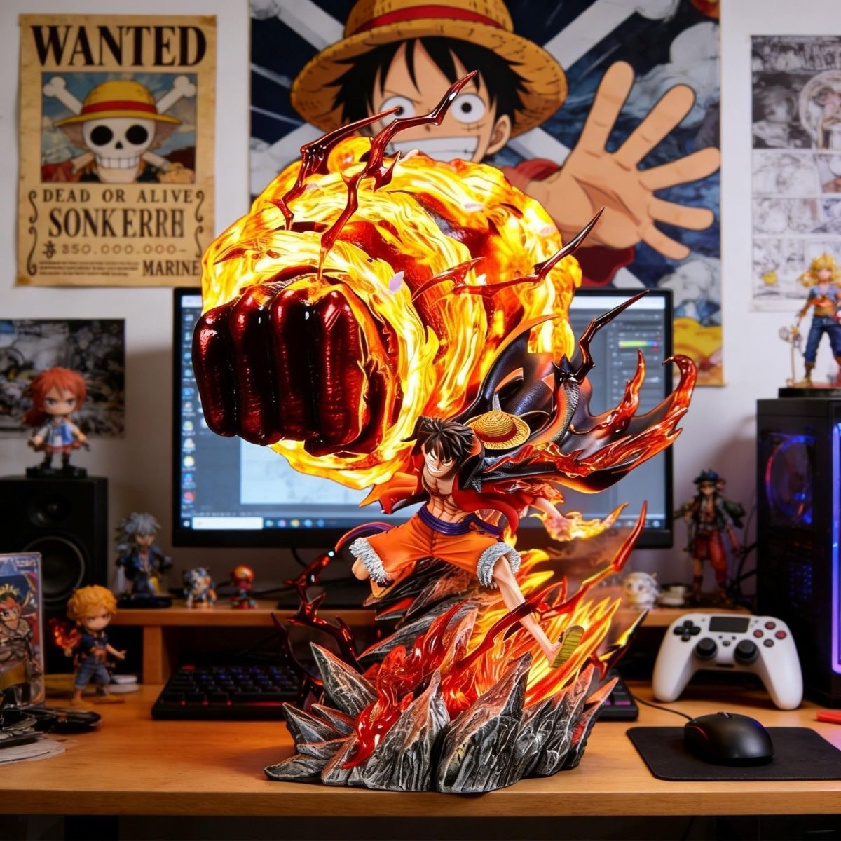Model Kit Luffy - LZ Karmic Fire Luffy 35CM Light
