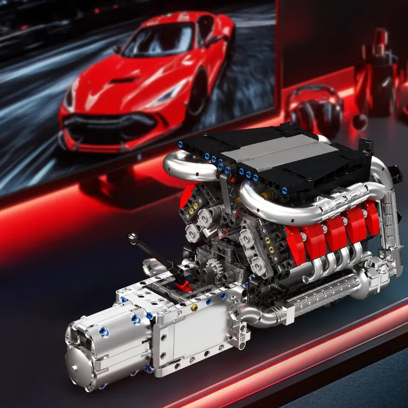 Model Kit V8 Engine - Mould King 10203 1169Pcs Supercar V8