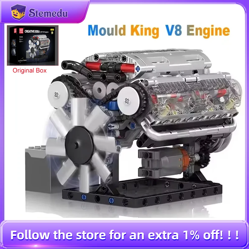 Model Kit V8 Engine - Mould King V8 Engine Building Blocks