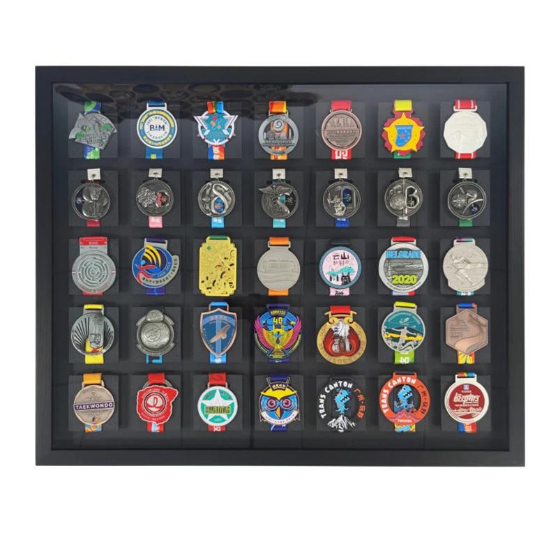 Model Kit Runner Organizer - Solid Wood Marathon Medal Frame Display,