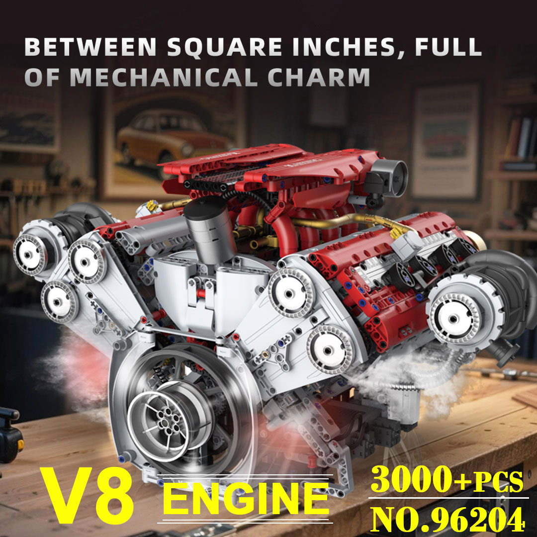 Motorized V8 Engine 3201Pcs Bu - đánh giá và giá Model Kit V8 Engine