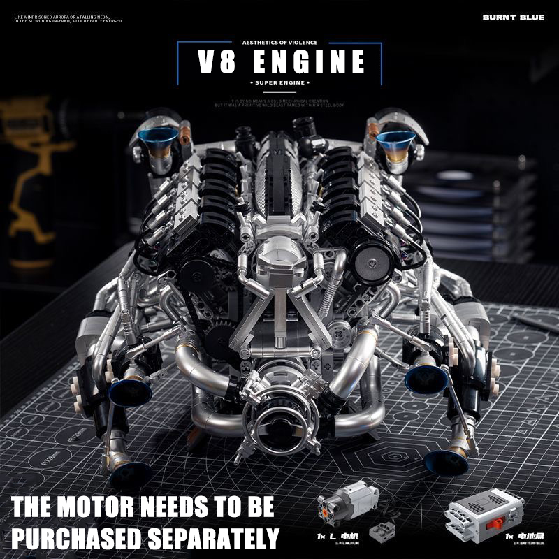 MOC Supercar V8 Engine Buildin - đánh giá và giá Model Kit V8 Engine