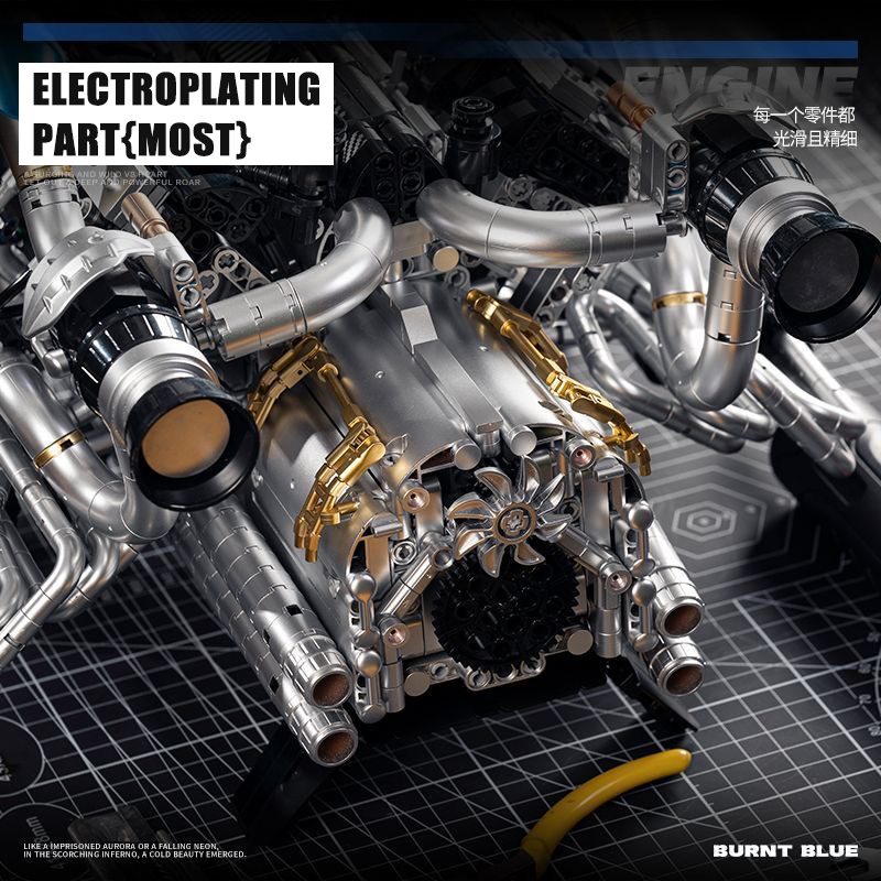 MOC Supercar V8 Engine Buildin - đánh giá và giá Model Kit V8 Engine