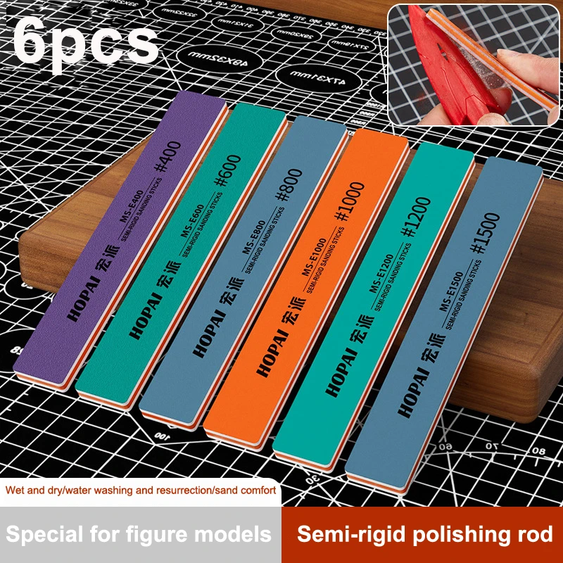 6Pcs MS-E400-1500 Semi-rigid S - đánh giá và giá Sanding Stick Set