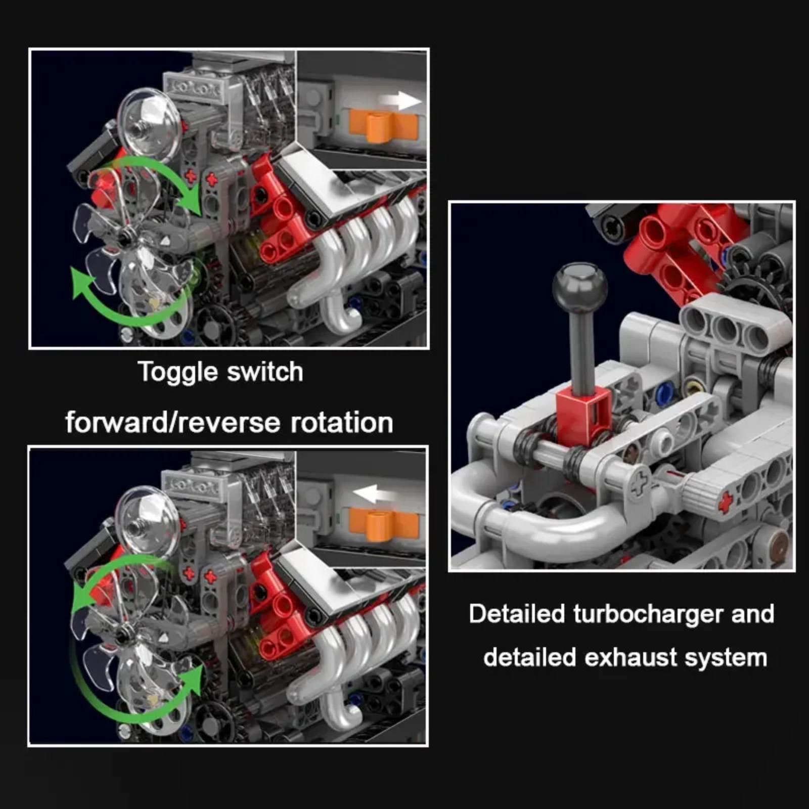 Mould King 10225 V8 Engine Mod - đánh giá và giá Model Kit V8 Engine