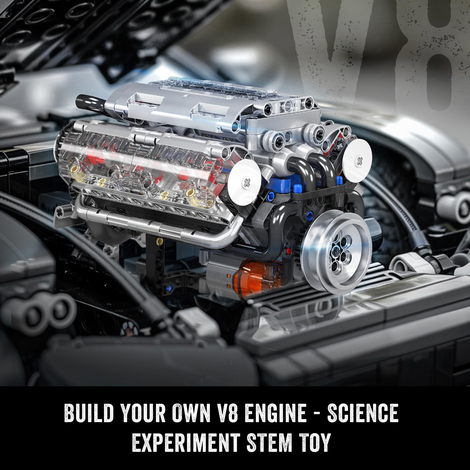 Mould King 10088 V8 Engine Bui - đánh giá và giá Model Kit V8 Engine