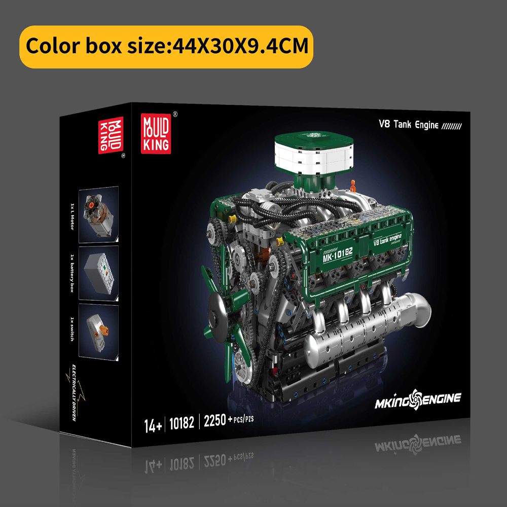 Mould King 10182 V8 Tank Engin - đánh giá và giá Model Kit V8 Engine