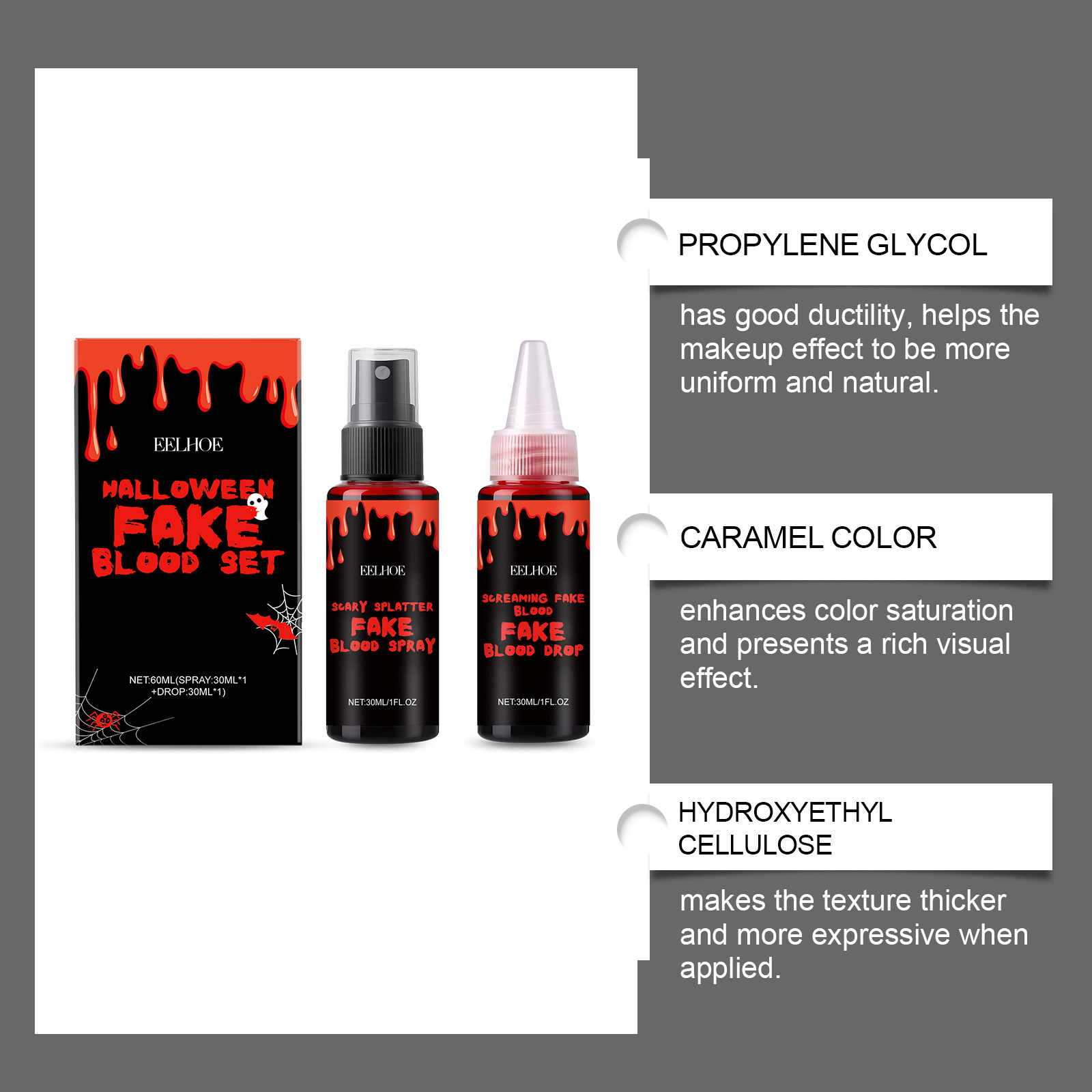 3PCS Halloween Fake Blood Set  - đánh giá và giá Wash Effect Set