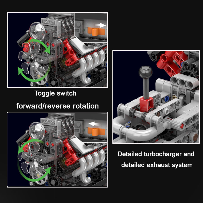 10225 High-Torque Vehicle V8 E - đánh giá và giá Model Kit V8 Engine