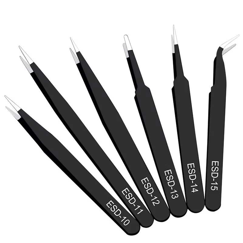 6pcs anti-static stainless ste - đánh giá và giá Model Kit Tweezers