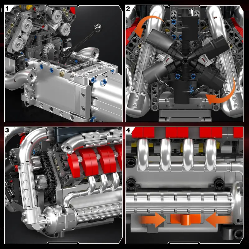 Mould King 10203 1169Pcs Super - đánh giá và giá Model Kit V8 Engine