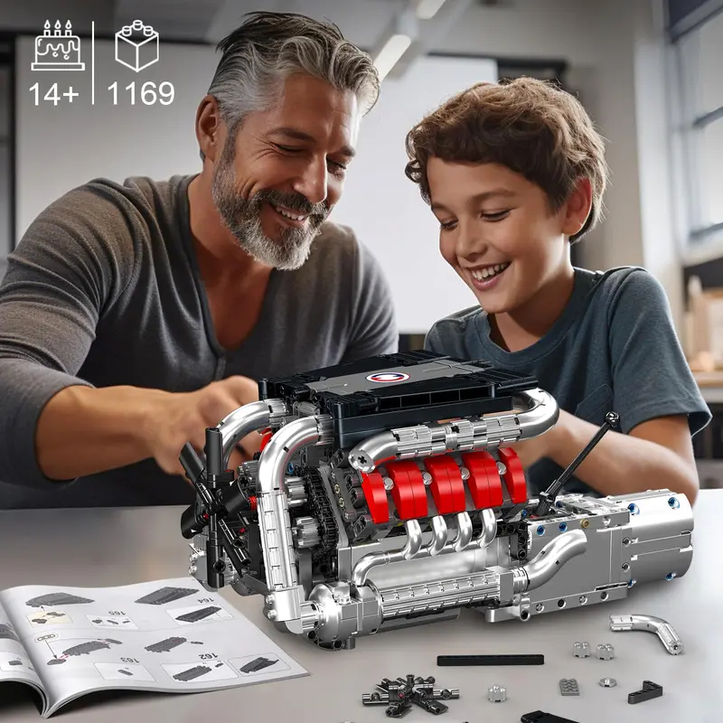 Mould King 10203 1169Pcs Super - đánh giá và giá Model Kit V8 Engine