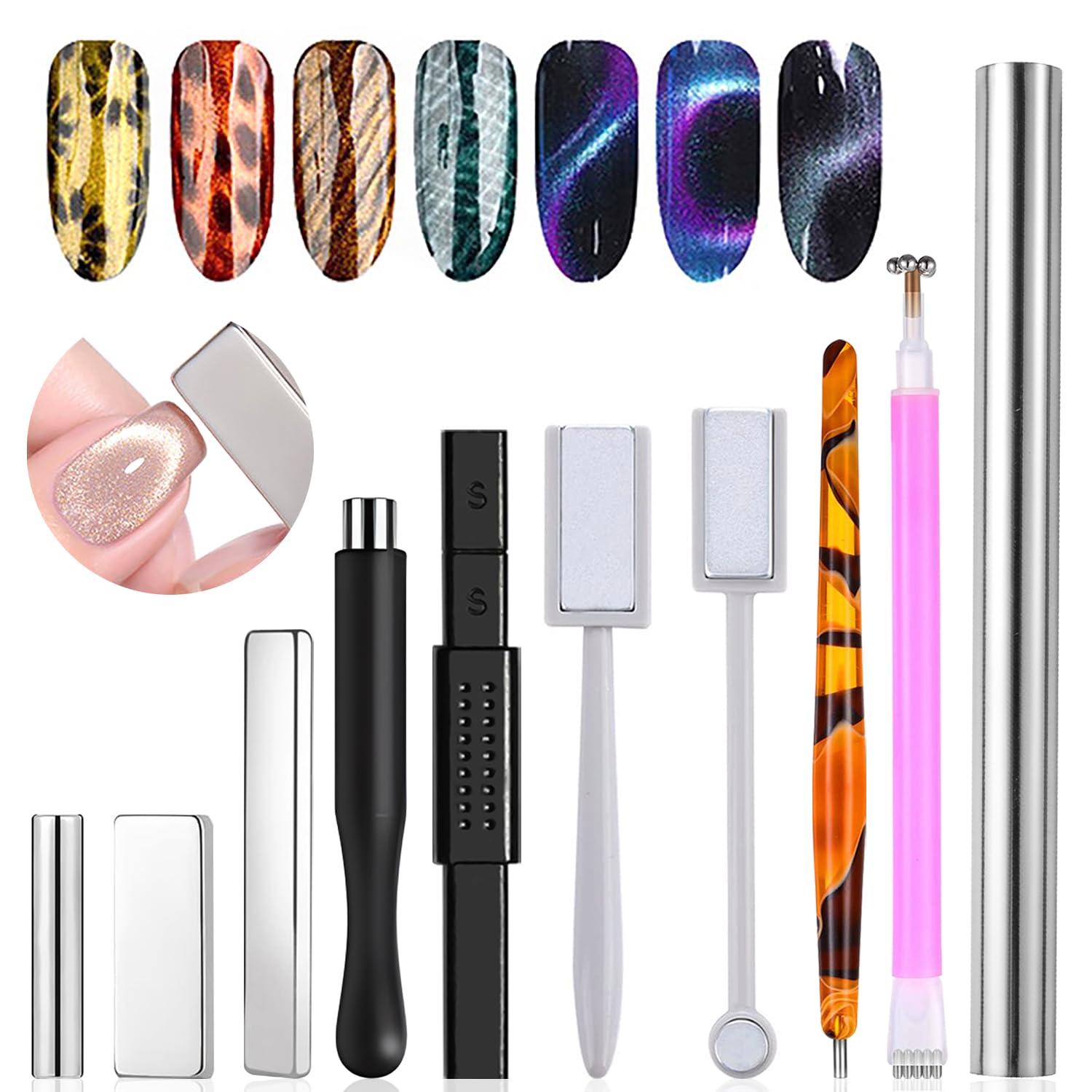 10Pcs Cat Eye Magnet Set Nail  - đánh giá và giá Sanding Stick Set