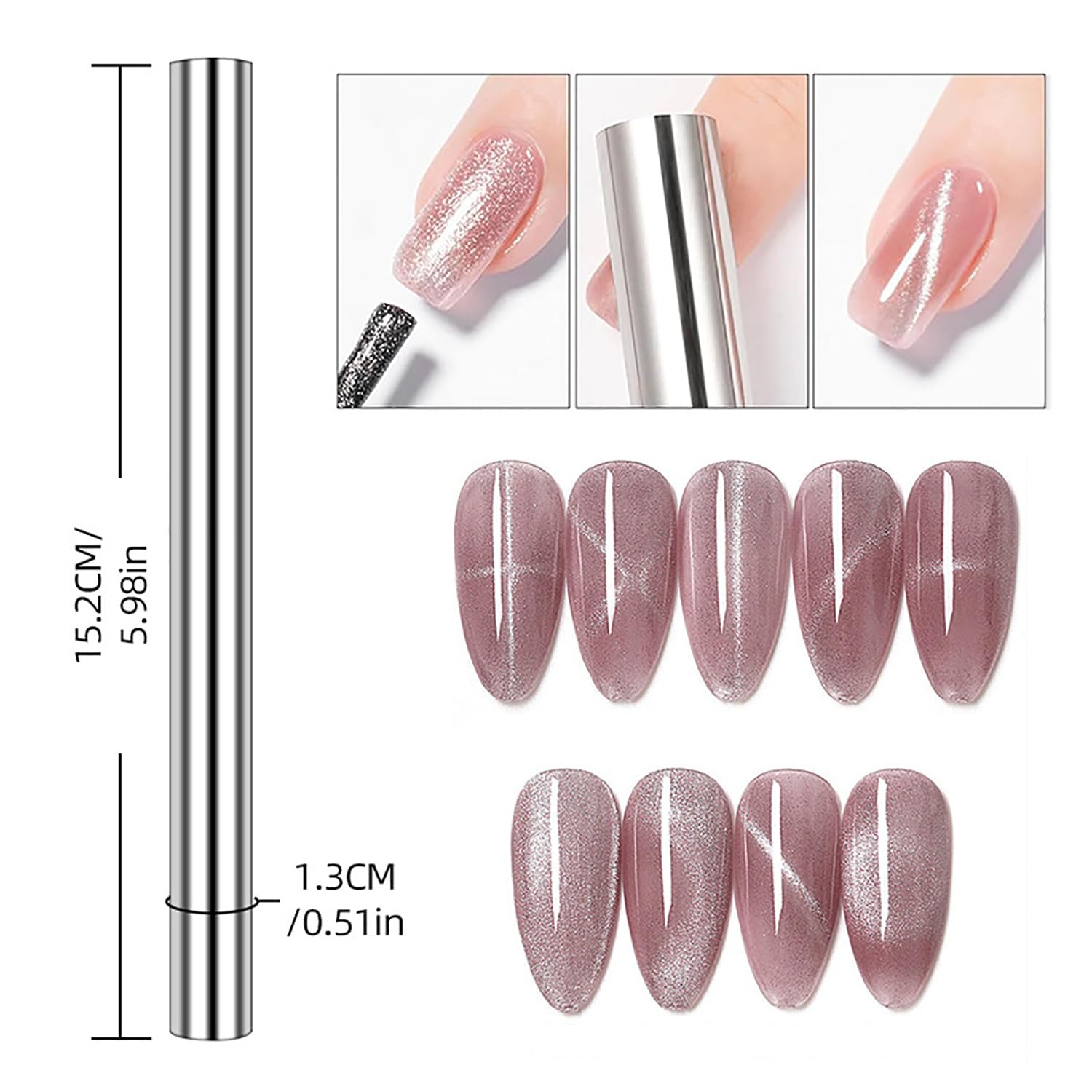 10Pcs Cat Eye Magnet Set Nail  - đánh giá và giá Sanding Stick Set