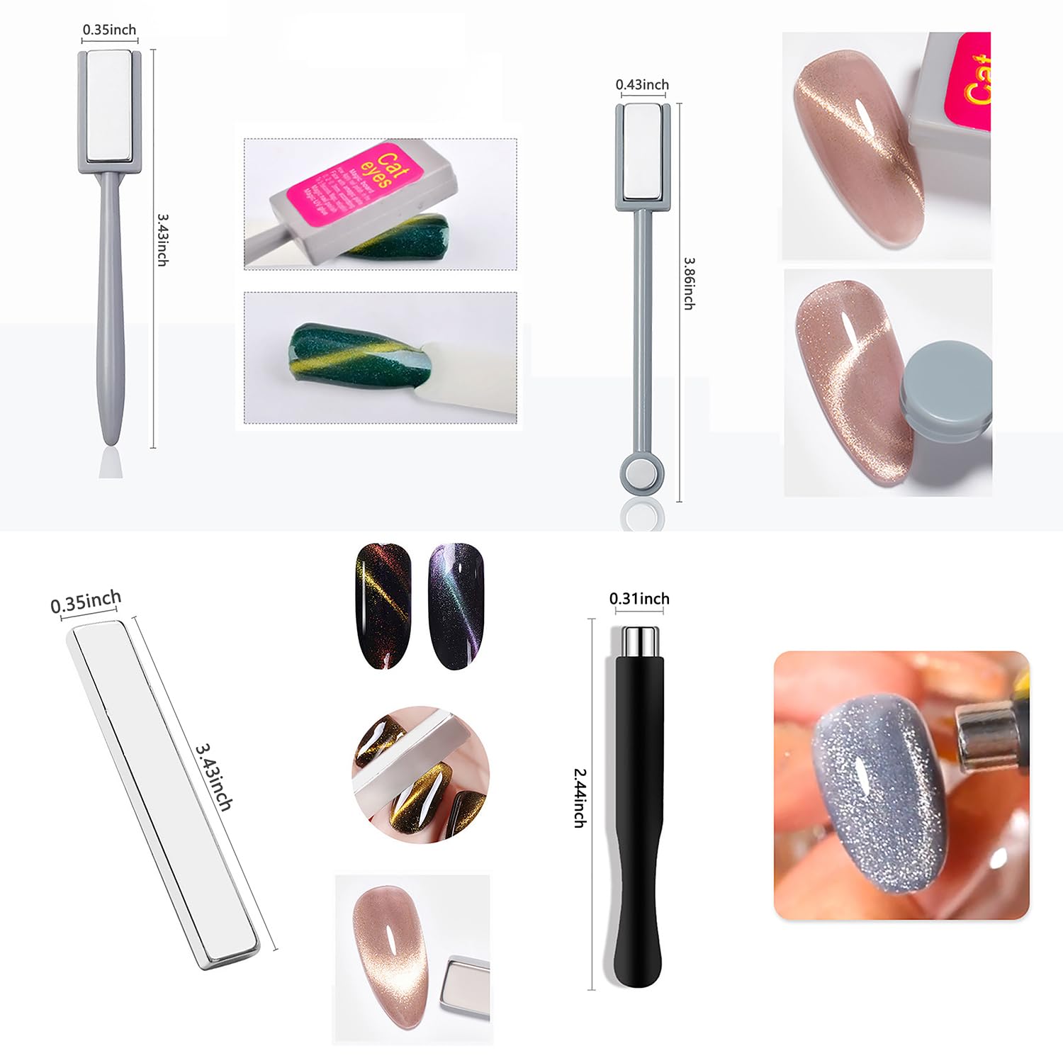 10Pcs Cat Eye Magnet Set Nail  - đánh giá và giá Sanding Stick Set