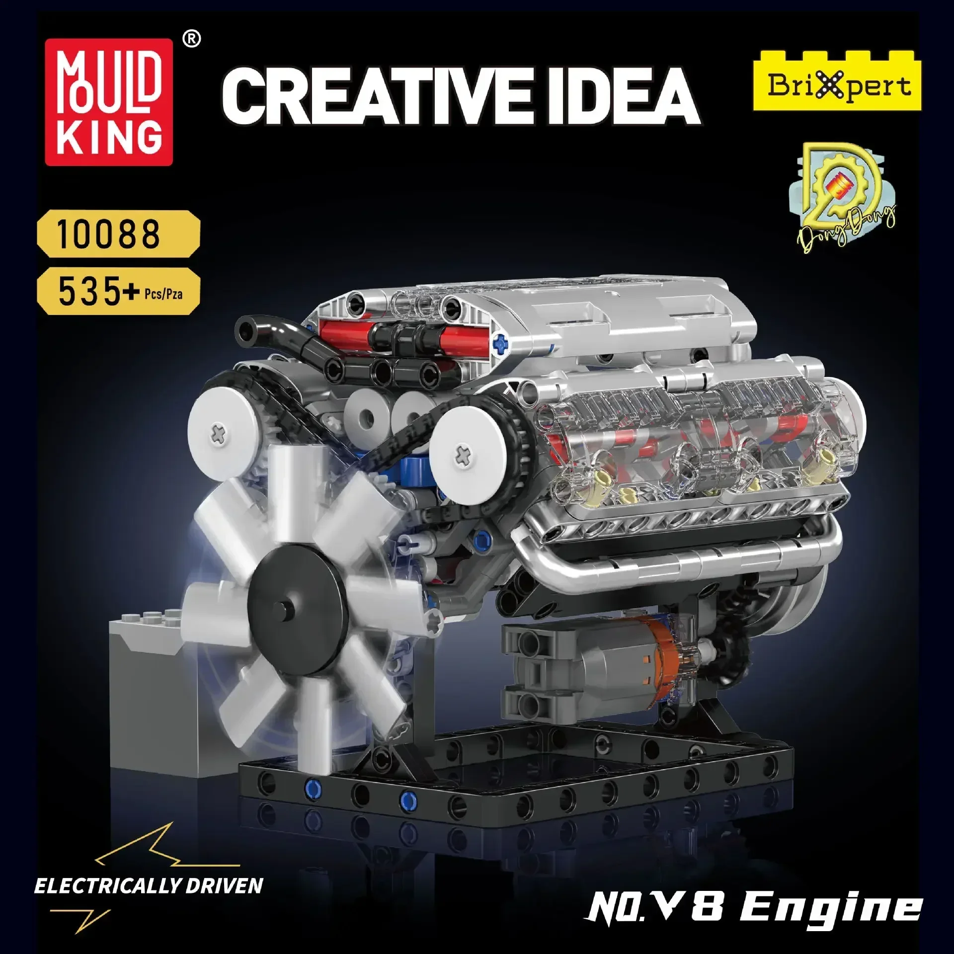Mould King V8 Engine Building  - đánh giá và giá Model Kit V8 Engine