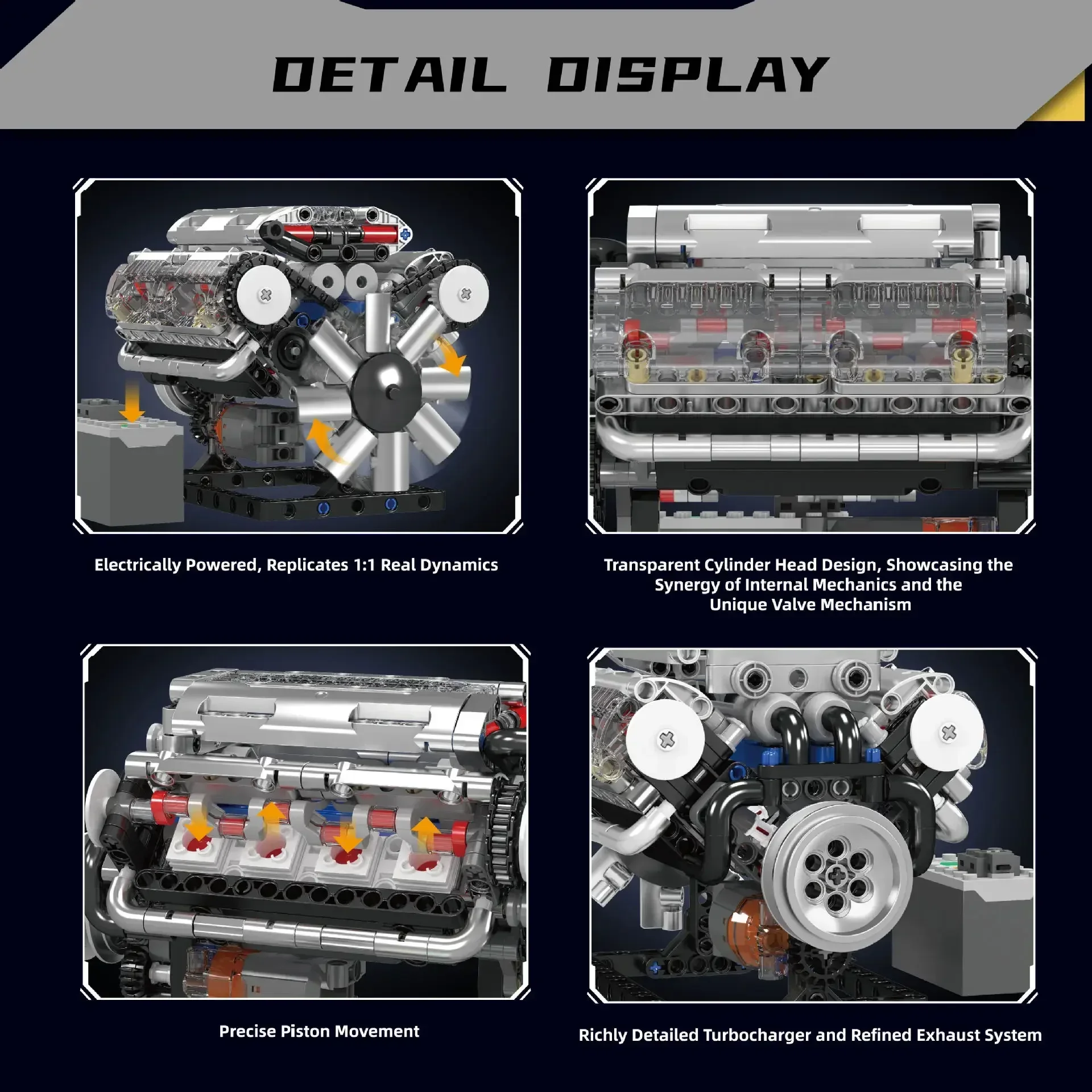 Mould King V8 Engine Building  - đánh giá và giá Model Kit V8 Engine