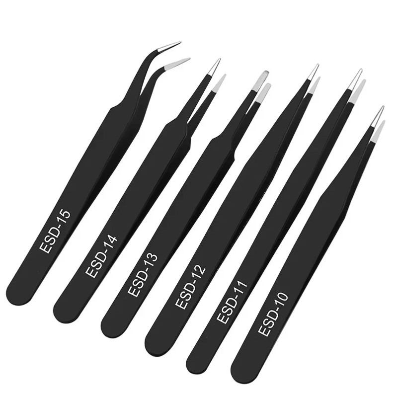 6pcs anti-static stainless ste - đánh giá và giá Model Kit Tweezers