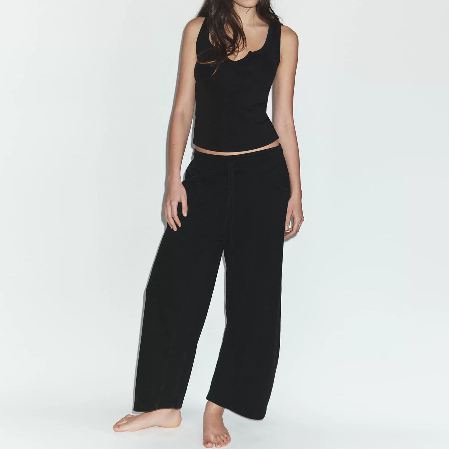 Women's round Neck Sleeveless  - đánh giá và giá Wash Effect Set