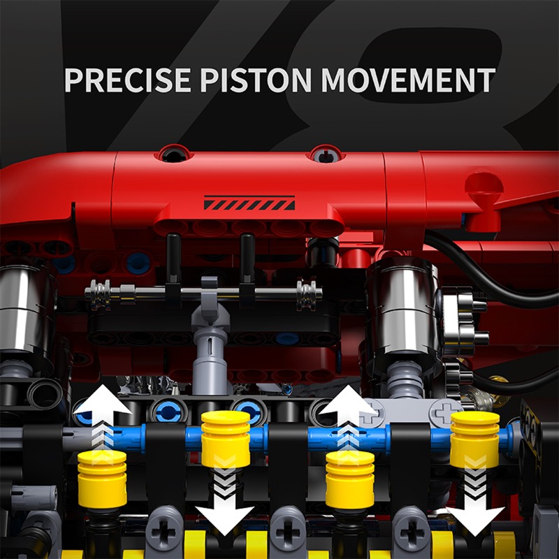 T5011 1370pcs Simulation V8 Tu - đánh giá và giá Model Kit V8 Engine
