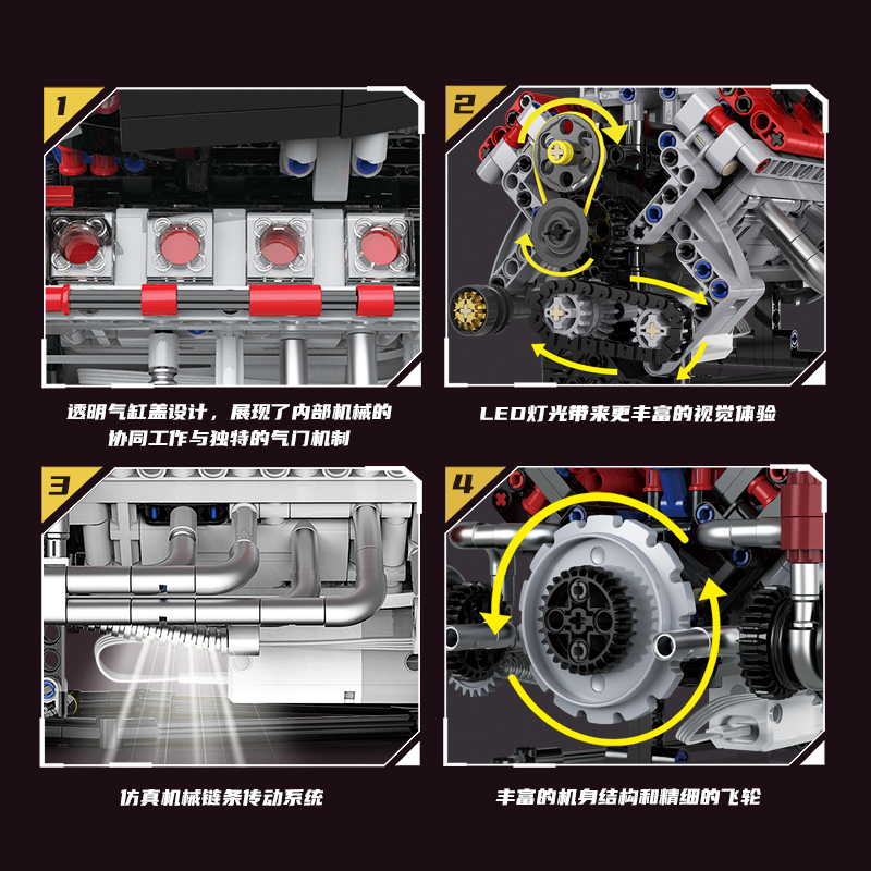 K96207 F40LM Model 700pcs Buil - đánh giá và giá Model Kit V8 Engine