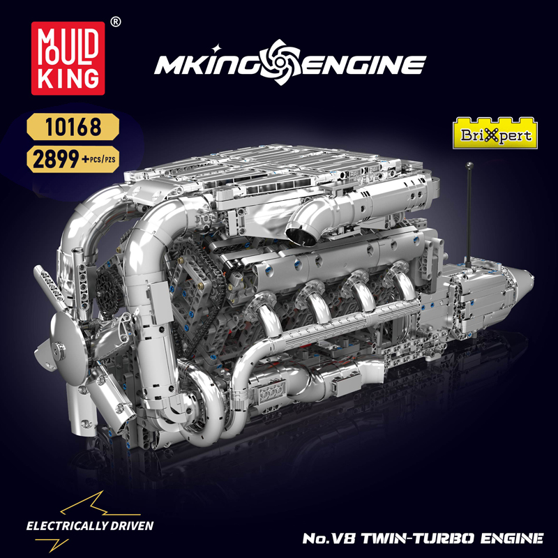Mould King 10168 V8 Twin Turbo - đánh giá và giá Model Kit V8 Engine