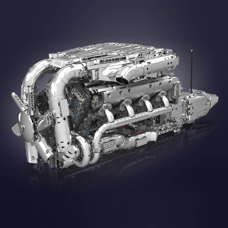Mould King 10168 V8 Twin Turbo - đánh giá và giá Model Kit V8 Engine