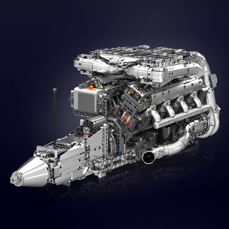 Mould King 10168 V8 Twin Turbo - đánh giá và giá Model Kit V8 Engine